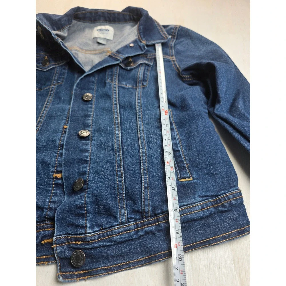 Old Navy Kids Denim Trucker Jacket Dark Wash Blue Size M Boho Western Classic